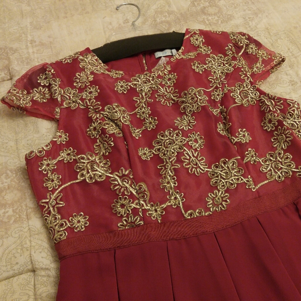 NWTWomen's/Girls Jun & Ivy Hot Pink Pleated Dress - Picture 3 of 6